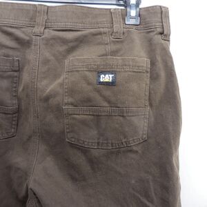 Caterpillar Mens Operator Flex Trouser Work 5 Pocket Canvas Brown Pants 36x30